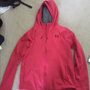 Hot pink ColdGear full zip fleece lined hoodie
